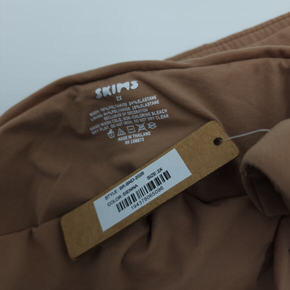 Skims Fits Everybody Bandeau Bralette in Sienna Size 2X - Picture 6 of 6